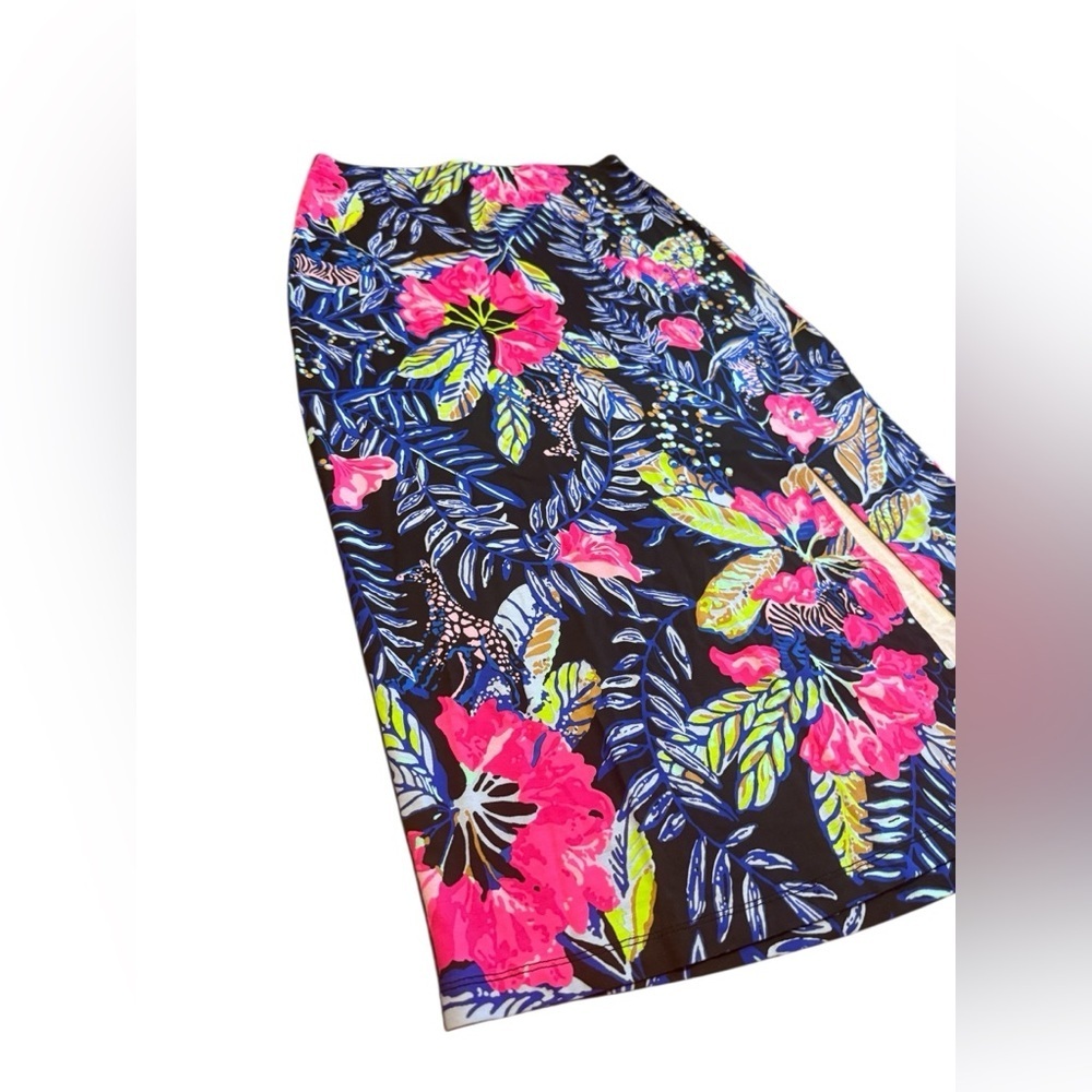 Lilly Pulitzer Cory Skirt in the Onyx Jaguar Jungle Print Size Small - Picture 3 of 8
